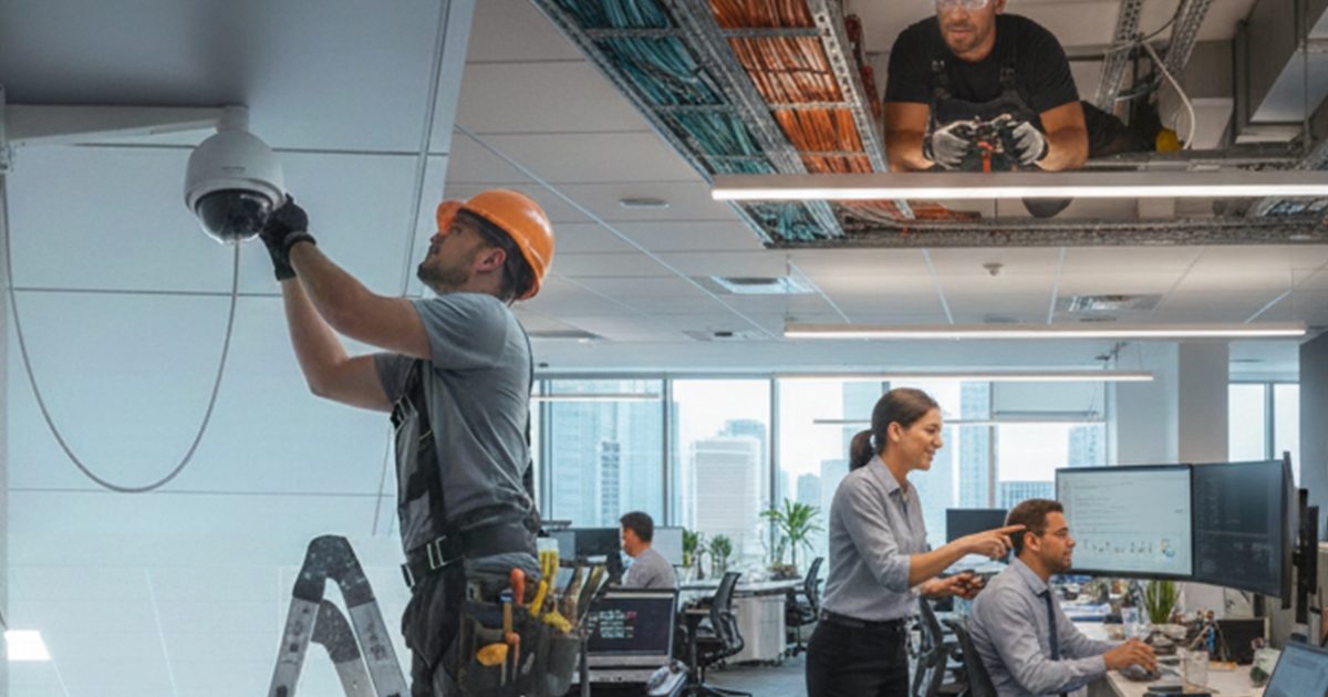 Equipo de trabajo productivo en una oficina moderna, simbolizando la eficiencia después de recibir TI support de alta calidad.