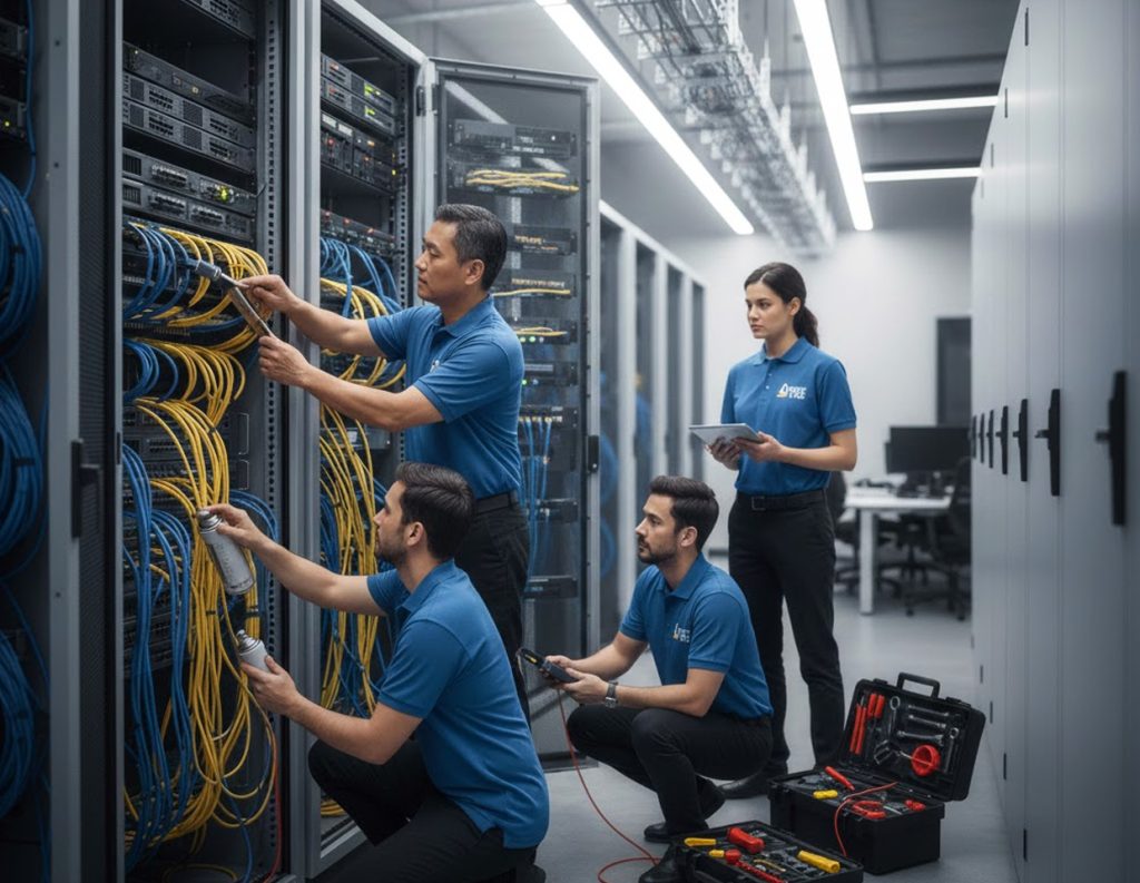 Mantenimiento de switches de red en Lima realizado por especialistas de Alesstec para optimizar la conectividad empresarial.